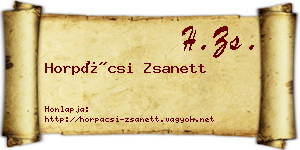 Horpácsi Zsanett névjegykártya